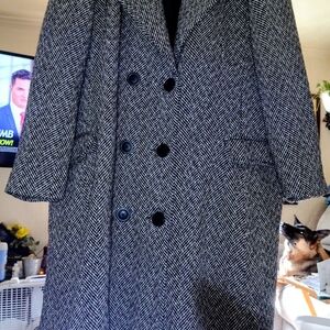 K Jordan Classic Black and White Trench Coat